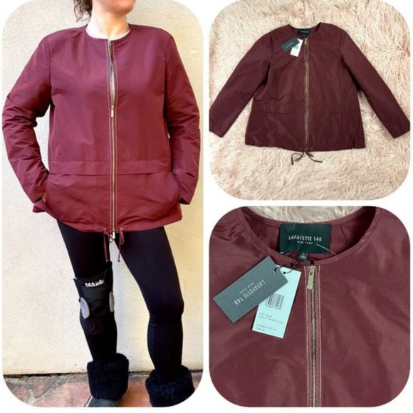 NWT Lafayette 148 New York Zip-Front Jacket